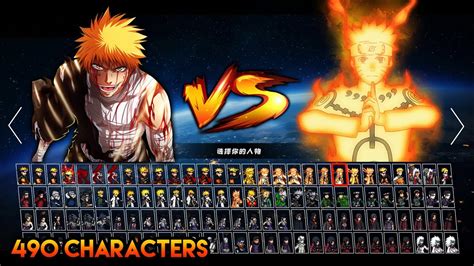 Anime Crossover 490 Characters Bleach VS Naruto MOD PC Android