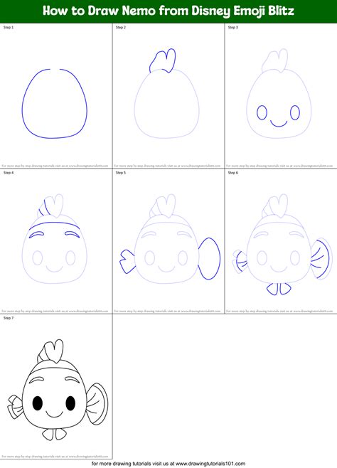 How To Draw Nemo From Disney Emoji Blitz Disney Emoji Blitz Step By