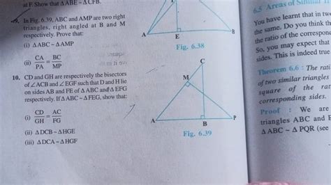 In Fig Abc And Are Two Right Triangles Right Angled At B A