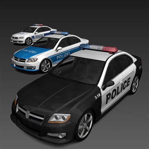 Generic Police Cars 3D model | CGTrader