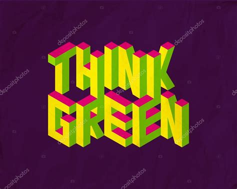 Isometric Think Green quote background Stock Vector by ©cienpies #75076001