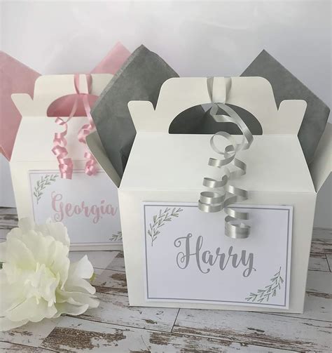 Personalised Wedding Favour Box Laurel Amazon Co Uk Handmade