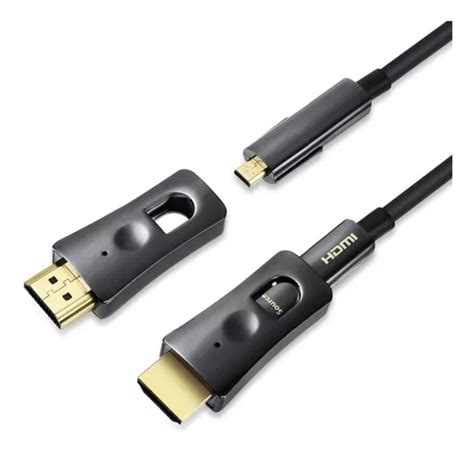 Cabo Hdmi 2 0 4k Fibra Ótica Plugs Passa Em Conduíte 50m Parcelamento