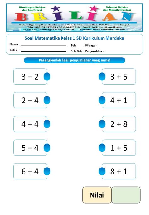 12 Soal Matematika Bahasa Inggris Kelas 1 Sd Contoh Soal Dan Jaw