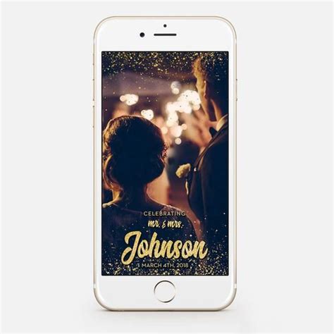 Limited Time Custom Snapchat Sparkle Gold Wedding Geofilter Photo