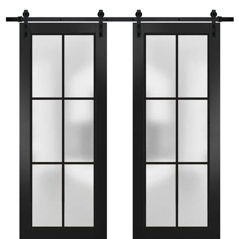 Sturdy Double Barn Door X Inches Planum Matte Black