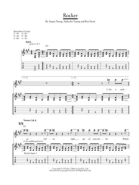 Rocker by AC/DC - Guitar Tab - Guitar Instructor