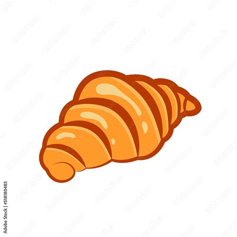 Simple cartoon croissant drawing. Appetizing pastry, bun, bread. Color ...