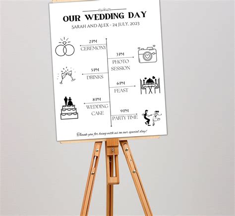 Wedding Timeline Sign Template Unique Minimalist Wedding Etsy