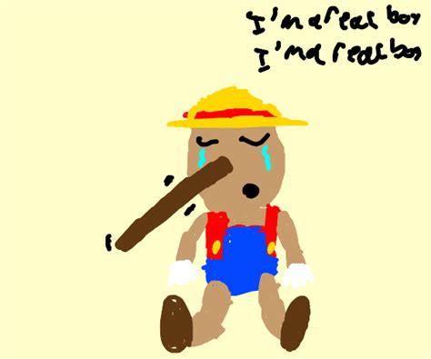 Pinocchio wearing Pants - Drawception