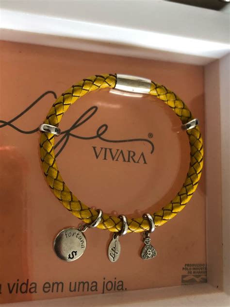 Pulseira Life Vivara em Couro Fortuna Jóia Feminina Vivara Usado