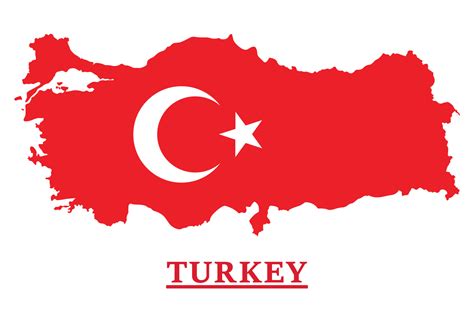 Turkey National Flag Map Design Illustration Of Turkey Country Flag