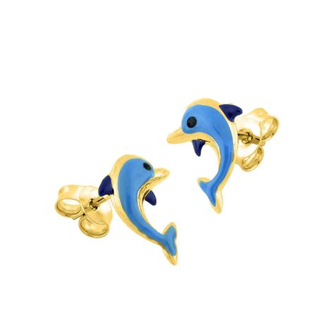 Boucles D Oreilles Enfant Or 18 Carats Dauphin TOUS MES BIJOUX MATY