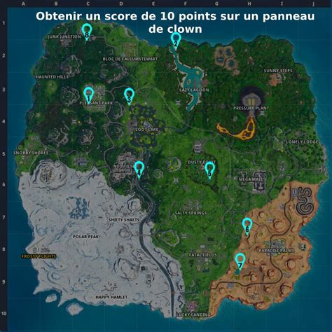 Fortnite Obtenir Un Score D Au Moins Points Sur Un Panneau De