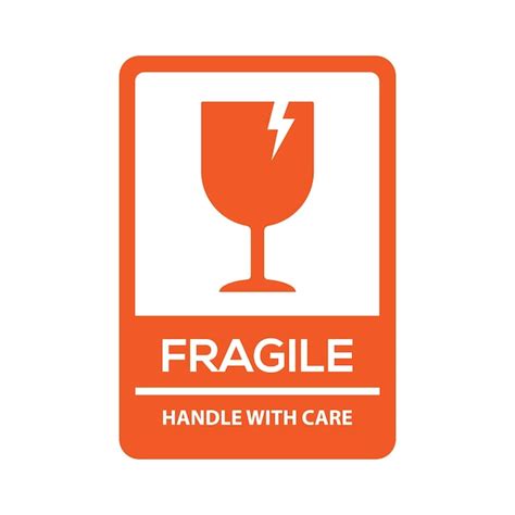 Premium Vector Fragile Handle With Care Or Red Fragile Warning Label