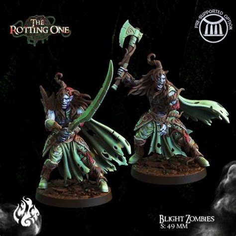 6K Resin Crippled God Foundry Set Of 2 Blight Zombies Model For D D