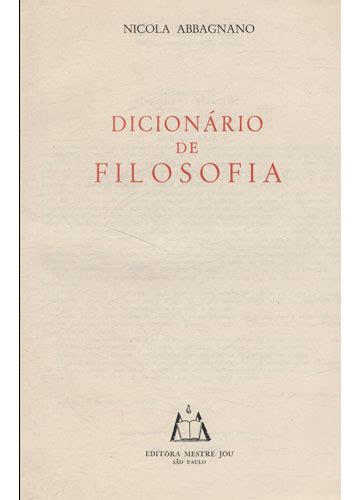 Sebo do Messias Livro Dicionário de Filosofia