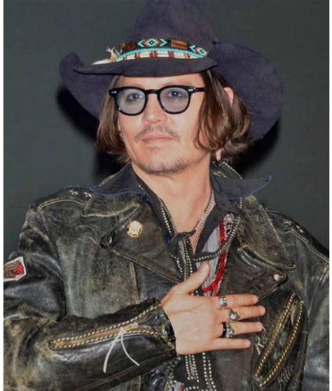 Vintage Johnny Depp Distressed Black Leather Jacket Jackets Creator