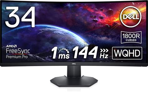 Dell S3422DWG 34 WQHD 3440x1440 Ecran PC Incurvé Gaming 1800R 21 9