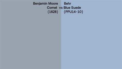 Benjamin Moore Comet 1628 Vs Behr Blue Suede Ppu14 10 Side By Side