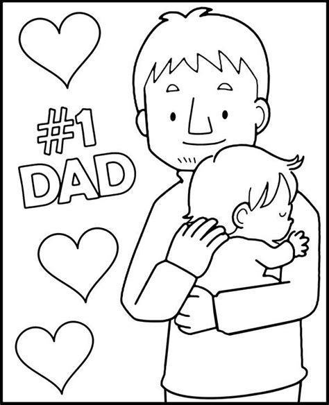 Father with baby coloring page #1 dad