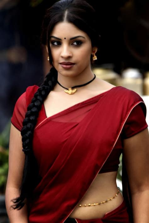 Cute Girl Red Saree Sexy Hot Photos
