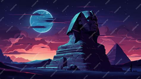 Premium AI Image | Great Sphinx of Giza Poster in the Night with Dark ...