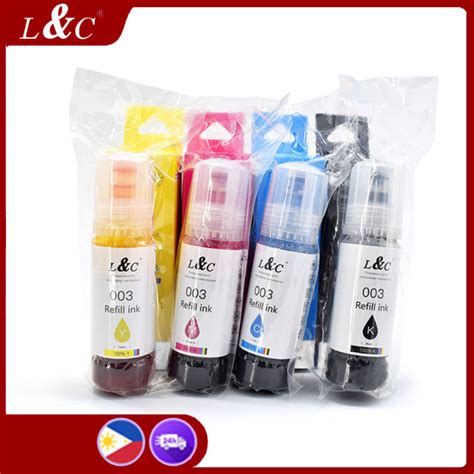 【ph Ready Stock】landc Refill Ink For Epson 003 Ink Black Dye Ink For