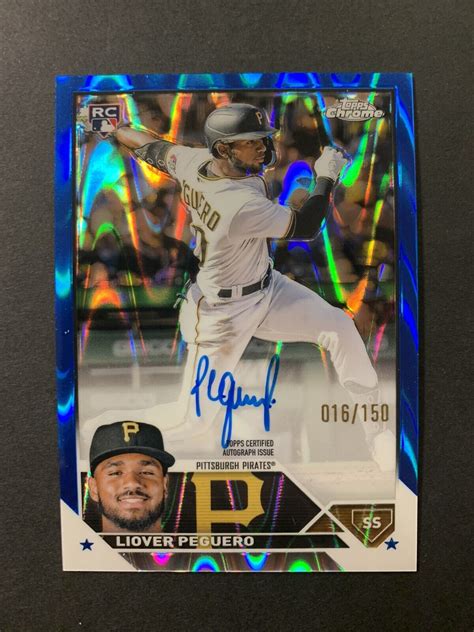 Liover Peguero 2023 Topps Chrome Blue RayWave Refractor Autograph 150