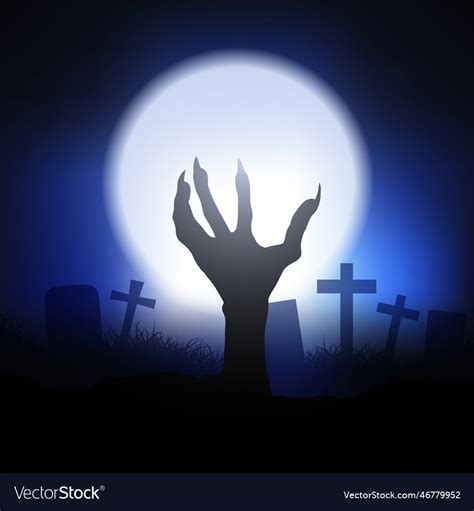 Halloween background with zombie hand Royalty Free Vector