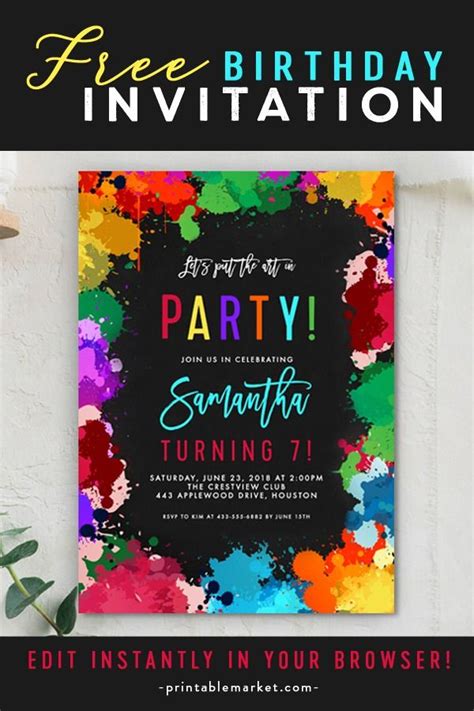 Editable Birthday Invitation Templates