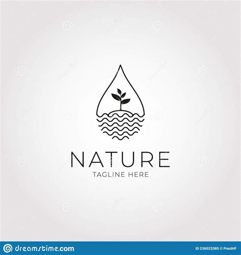 Water Drop With Tree Icon Vector Logo Design Nature Tech Sign Stock