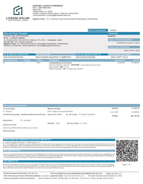 Expedición De Factura Electrónica Factura Fácilmente De México Sa De Cv