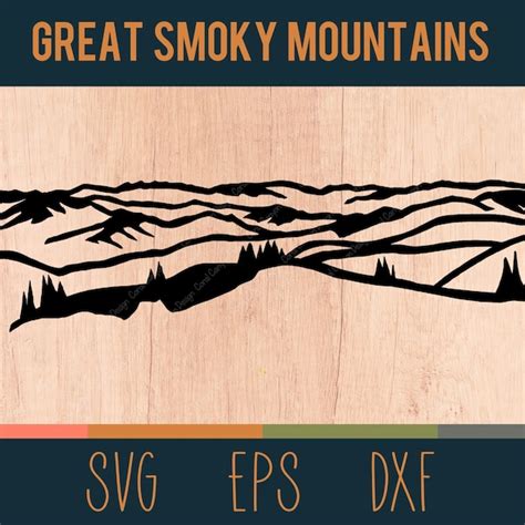 Great Smoky Mountains Outline Etsy