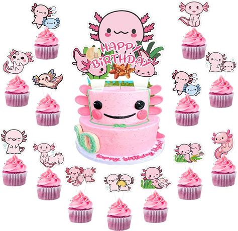 Pcs Axolotl Cupcake Toppers For Axolotl Theme Party Birthday Party