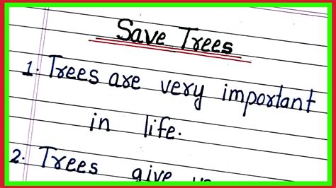 Essay On Save Trees In English Lines On Save Trees In English Ped