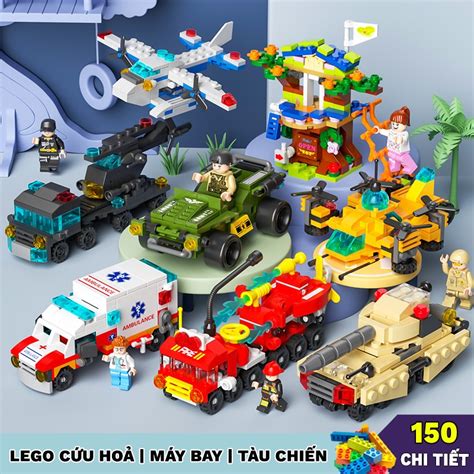 Mua Bộ đồ chơi lắp ráp lego xe cảnh sát, xe cứu hoả, máy bay cảnh sát, lego xe cứu thương 122 ...