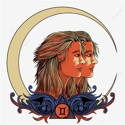 Gemini Zodiac Hand Drawn Illustration Gemini Zodiac Horoscope Png