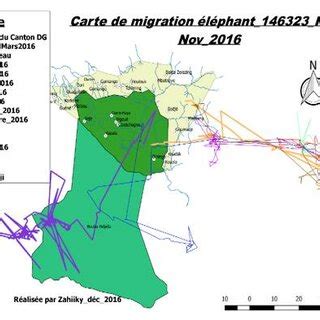 Migration map of elephants in 2016 We note on this Fig 2 above that ...