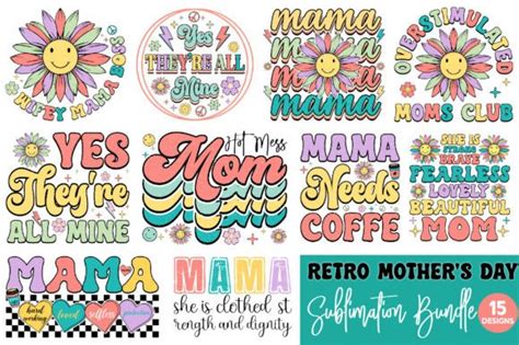 Retro Mother S Day Sublimation Bundle Graphic By Craft Artist