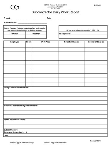 Subcontractor Daily Report Template Fill Out Sign Online Dochub