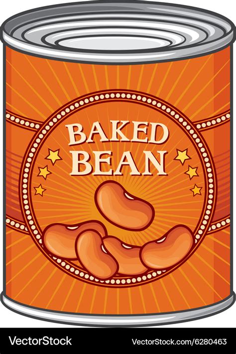 Baked beans can Royalty Free Vector Image - VectorStock