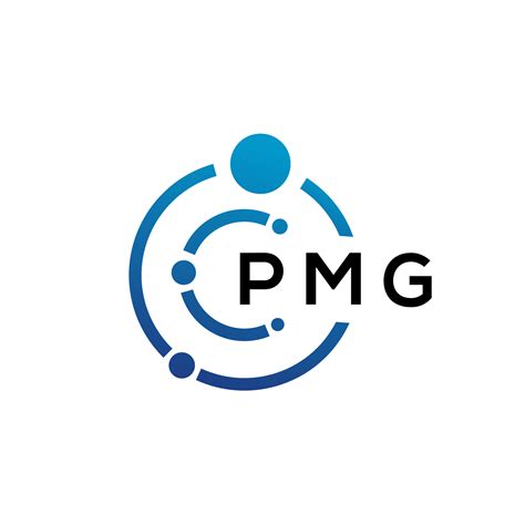 PMG letter technology logo design on white background. PMG creative