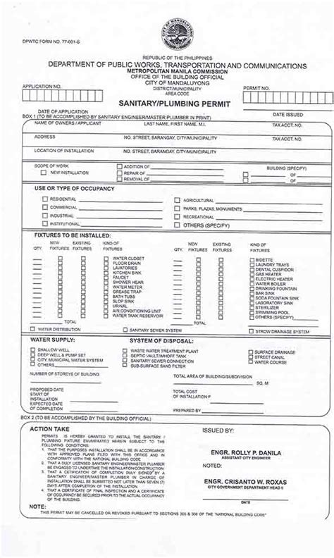 Mandaluyong City Sanitary Plumbing Permit Application Form And Checklist For 2020 Kaothu