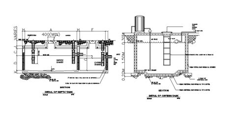 Septic And Cistern Tank CAD Drawing DWG File