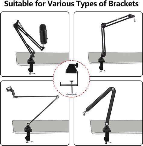 Geekria For Creators Microphone Desk Mount Clamp Boom Arm Clamps For