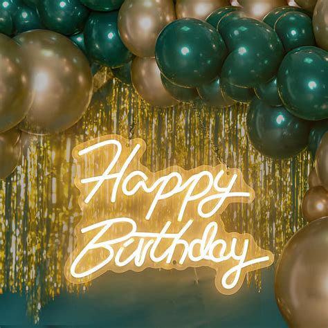 Large Happy Birthday Neon Signs For Wall Decor Led Birthday Neon Sign