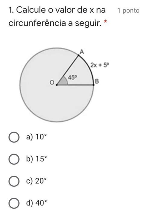 Calcule O Valor De X Na Circunferência A Seguir Br