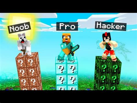 DESAFÍO de los LUCKY BLOCKS NOOB vs PRO vs HACKER 99 99 IMPOSIBLE