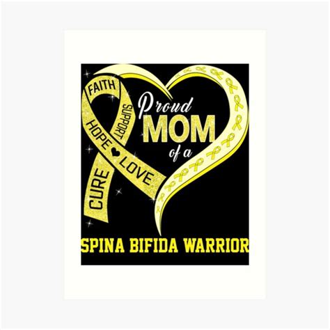 Spina Bifida Awareness Proud Mom Of A Spina Bifida Warrior Art Print